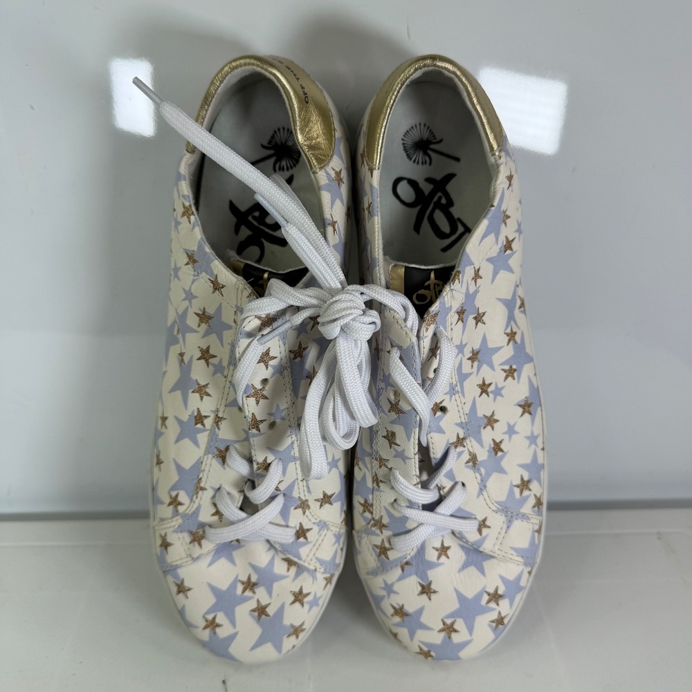 OTBT Shoes Court In Star Blue Gold Leather Lace Up Sneakers Comfort Size 12M‎